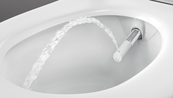 Geberit AquaClean Sela -pesu-wc-istuin WhirlSpray -suihkutoiminnolla.